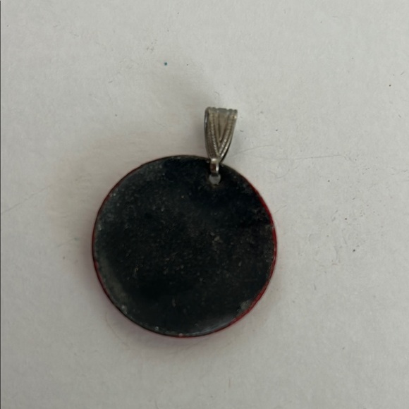 Floral Pendant with Red and Black Accents - Picture 2 of 2